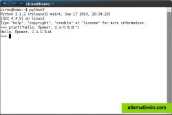 The Python 3.1 interpreter running in a GNOME Terminal