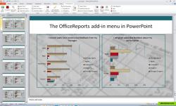 Add the OfficeReports menu to your PowerPoint and Word in less than a minute - and you are ready to start analyzing and reporting raw data directly in your preferred presentation tool!