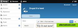 Drupal 8 in action. Showing in-context editing and previews (WYSIWYG)