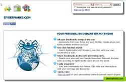 Spidermarks.com bookmark search engine