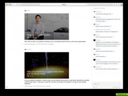 Feed with articles, posts, embedded pics and videos