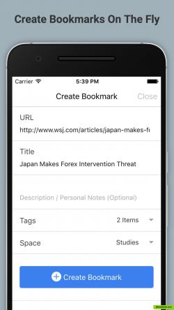 Create Bookmarks on the fly (Android)