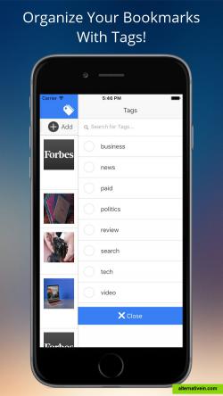 Organize Bookmarks using Tags (iOS)