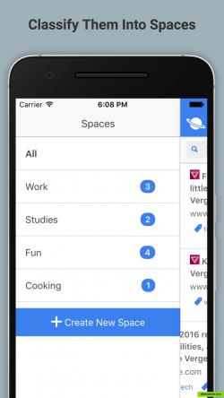 Classify Bookmarks in various spaces (Android)
