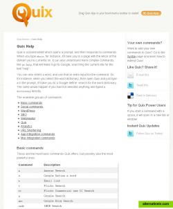 Screenshot of the help page of Quix-App