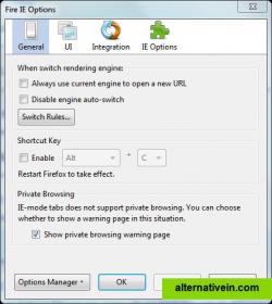 Auto-switch rules, shortcut to change to IE engine