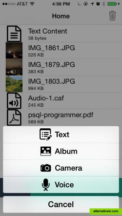 iOS App: Upload files from iPhone