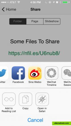 iOS App: Get URLs immediately and easily share to social network