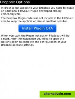 Install DropBox PlugIn OTA