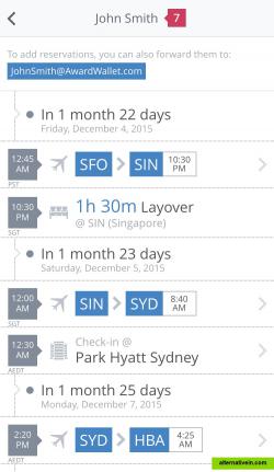 Travel timeline (mobile app version)