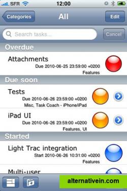 Task list (release 3.0 on iPhone)