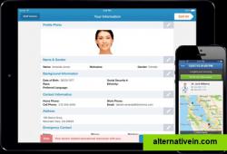 iPad/iPhone patient check-in interface.