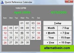 There is also this handy pop-up perpetual reference calendar included on the right-click menu!