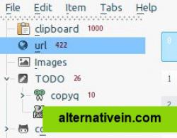 Tabs in tree with icons and item counter