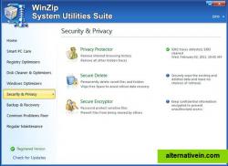 WinZip System Utilities Suite ensures security and privacy.