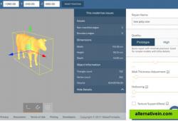 Assessment of a simple low poly cow 3D model in MakePrintable.