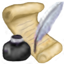 scroll, quill ink icon