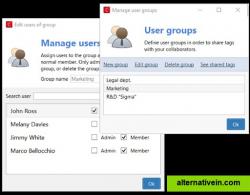 Manage user groups with different levels of privileges.