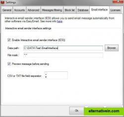 Integrated Email sending interface allows you to send email from third party software via EasyEmail.