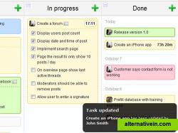 Collaboration in real-time. When working in a team, as soon as any of your team members makes a change to the Kanban board, that change is propagated to all the team members screens. So if you add, delete or move a task on your screen, the same action happens instantly for the rest of the team on their screens.