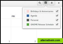 Calendar management
Hide and show your calendars. Further improvements are planned