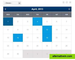 PHP Event Calendar: Calendar view