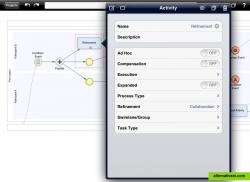 Opened Object Editor in a BPMN Presentation on iPad