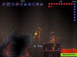 Hell environment with fire-imp enemies.