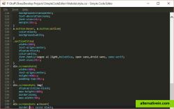 Simple Code Editor in CSS mode with dark theme