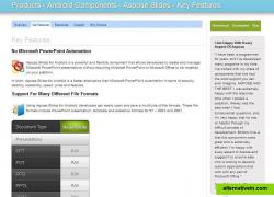 Aspose.Slides for Android Key Features Page