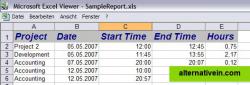 Excel report