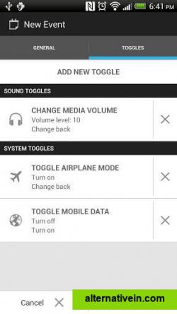 Select Event Toggles