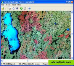Vliv displaying a 21725x17105 multiresolution Landsat image of Canada - see Canadian Forest Service)