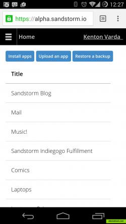 Sandstorm.io on an Android phone