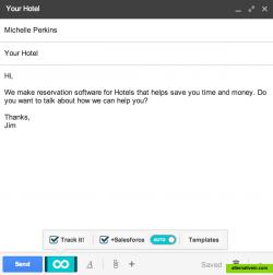 Gmail compose screen with Groove.