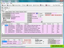 Purchase order screen