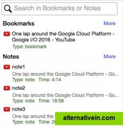 Convenient search for quick access bookmarks and notes. 