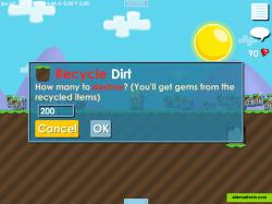 Cash in collected items for gems - keep your world clean.