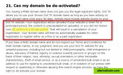 Support (FAQ): Can my domain be de-activated?