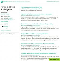 Kimonote supports importing notes from RSS feeds.