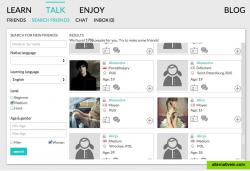 TALK section - search for chat pals