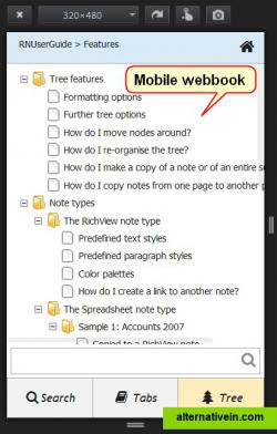 Export your notes to a mobile webbook.