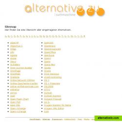 Sitemap:  overview of all entered alternatives