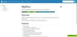 The homepage of SkyDocs (built with SkyDocs).