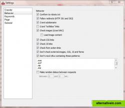 Crawler's behaviour settings