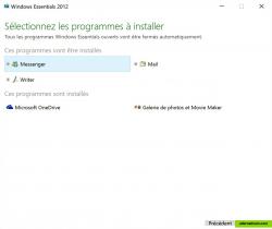 Windows Essentials 2012 installer screen (do not install all component)