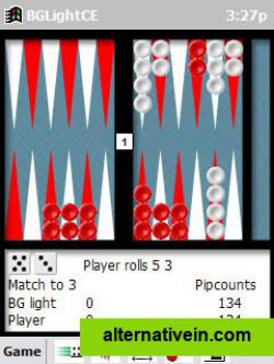 BGLightCE backgammon in progress