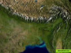 The topography is amplified by a factor of 5