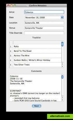 The "Confirm Metadata" dialog