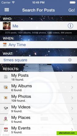 Enter "times square" as keywords and see all matching posts, photos videos and more.